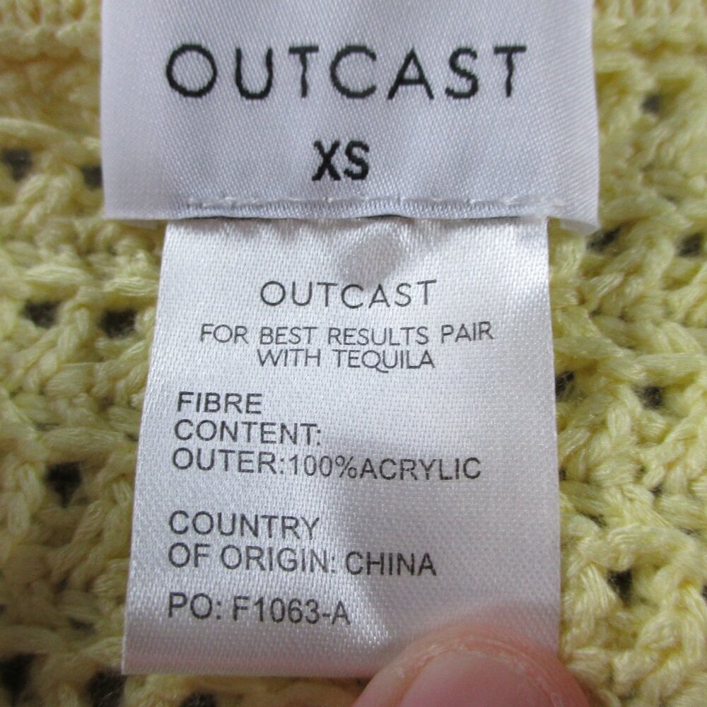 Outcast Celeste Crop Top & Maxi Dress Set Womens XS Lemon Yellow Crochet Knit - Picture 9 of 11